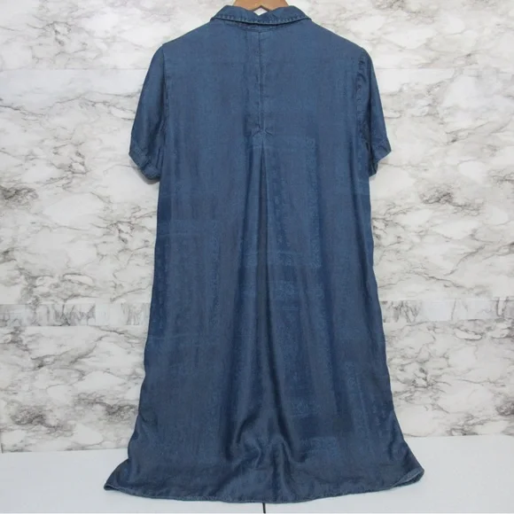 J. Jill Blue Casual Midi Shirt Dress with Notched Collar - Picture 3 of 12